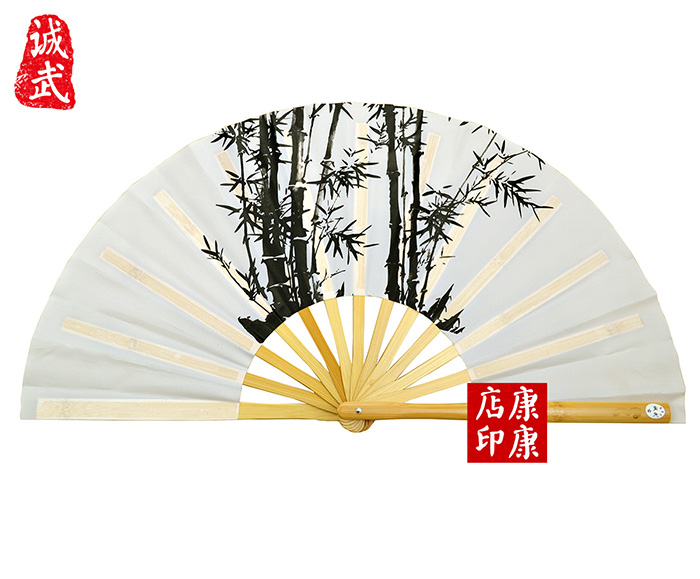 竹图太极扇功夫扇